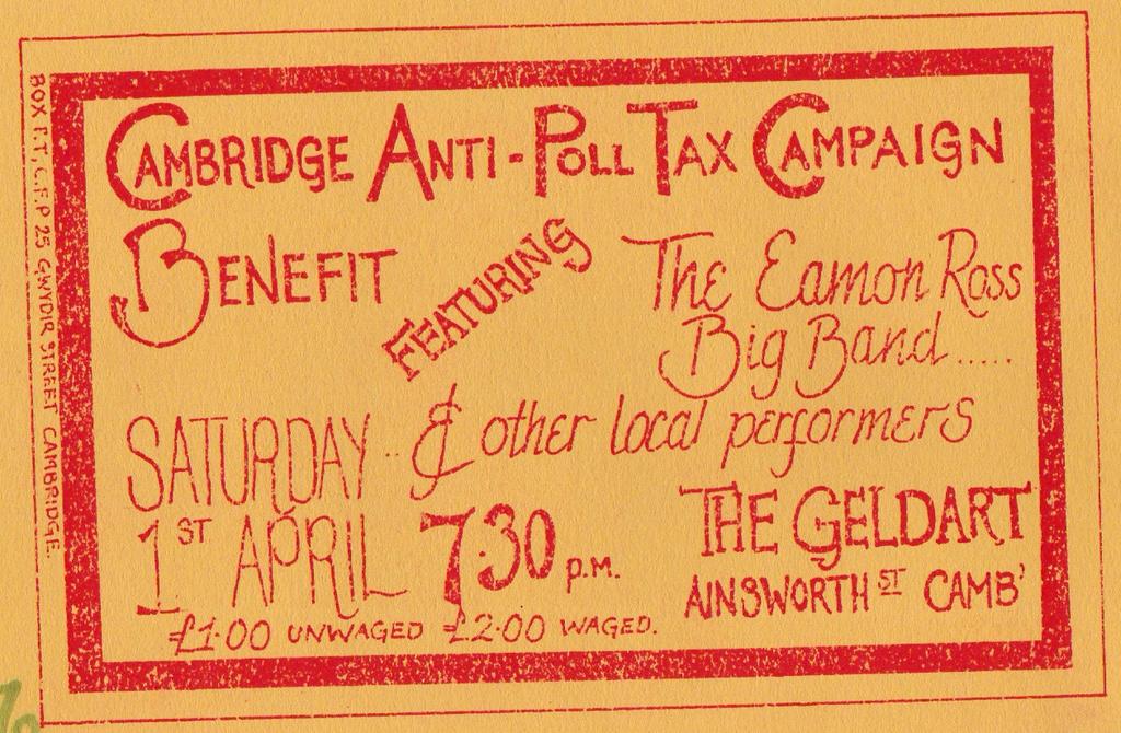 80s Actual The Poll Tax 3402